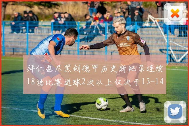 拜仁慕尼黑创德甲历史新纪录连续18场比赛进球2次以上仅次于13-14赛季